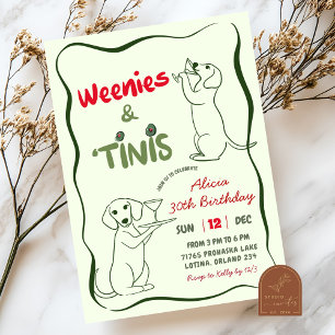 Tinis and Weenies Birthday Woman Invitation