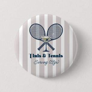 Tinis & Tennis Country Club Preppy Party Button