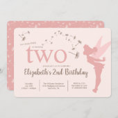 Tinker Bell 2nd Birthday Pink Invitation (Front/Back)