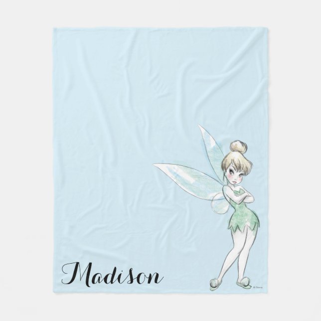 Tinker Bell | Arms Crossed Pastel Fleece Blanket (Front)