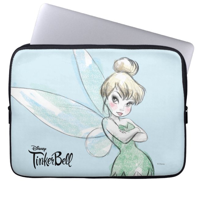 Tinker Bell | Arms Crossed Pastel Laptop Sleeve (Front)