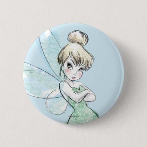 Tinker Bell  Arms Crossed Pastel Pinback Button