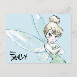 Tinker Bell Arms Crossed Pastel Postcard