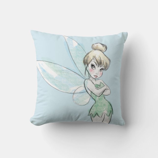 Tinker Bell | Arms Crossed Pastel Throw Pillow (Front)