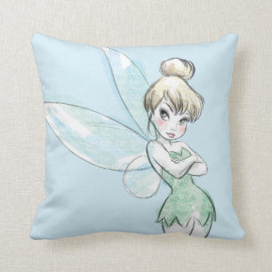 Tinker Bell Arms Crossed Pastel Throw Pillow