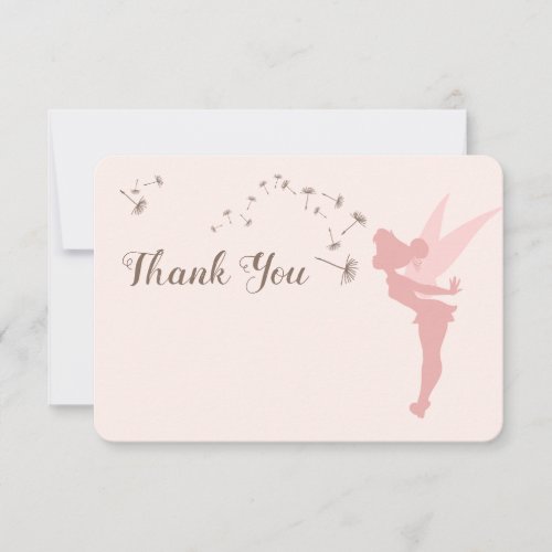 Tinker Bell Baby Shower _ Pink Thank You  Invitation