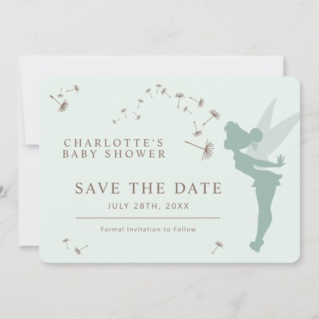 Tinker Bell Baby Shower Save The Date (Front)
