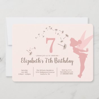 Tinker Bell  Birthday Pink Invitation by tinkerbell at Zazzle