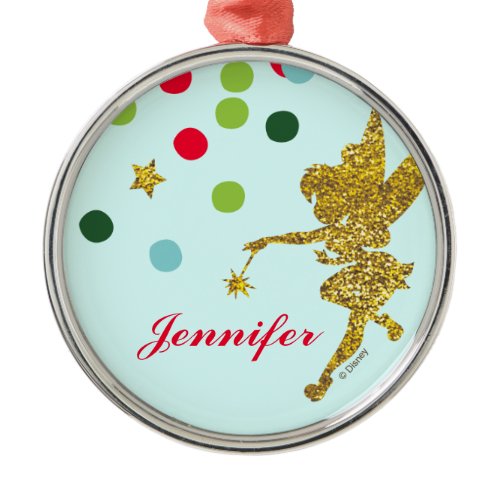 Tinker Bell |Christmas Sparkle Add Your Name Metal Ornament