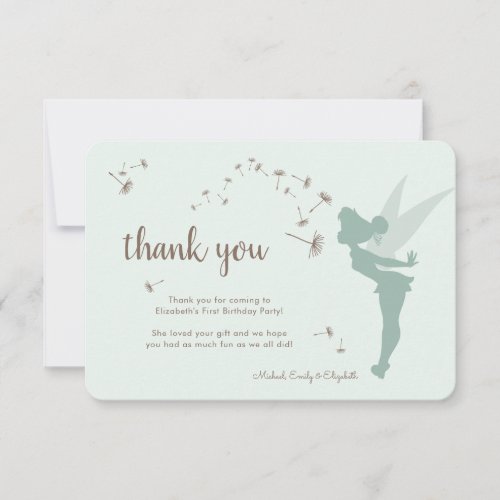 Tinker Bell First Birthday _ Thank You Invitation