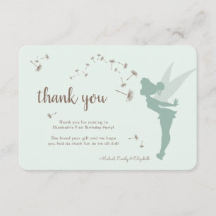 Tinker Bell First Birthday - Thank You Invitation