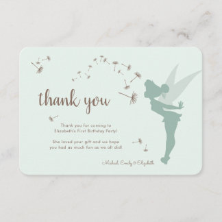 Tinker Bell First Birthday - Thank You Invitation