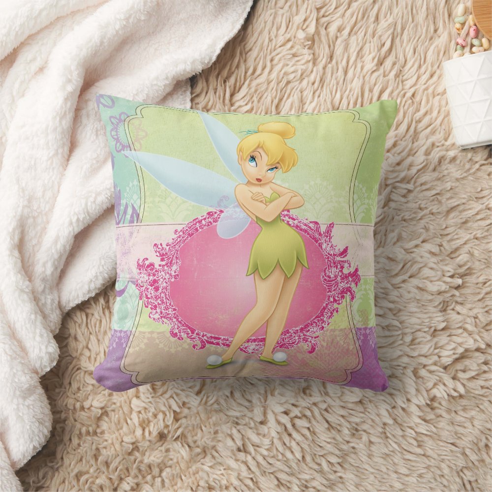 Tinker Bell Disney Throw Pillow, Disney Fan Gift, Disney Decor