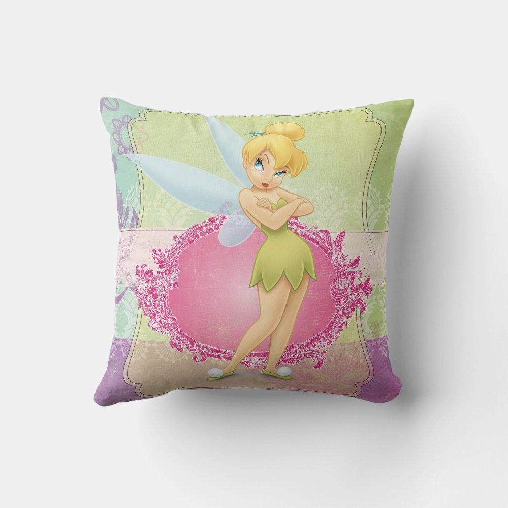 Tinker Bell Disney Throw Pillow, Disney Fan Gift, Disney Decor