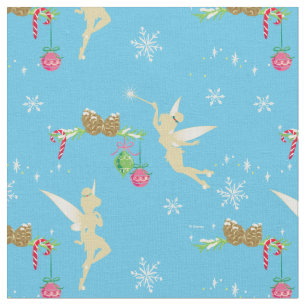 Tinker Bell Golden Holiday Cheer Pattern Fabric