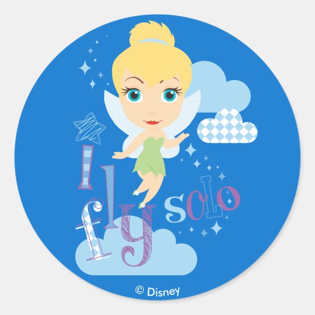 Tinker Bell | I Fly Solo Classic Round Sticker (Front)