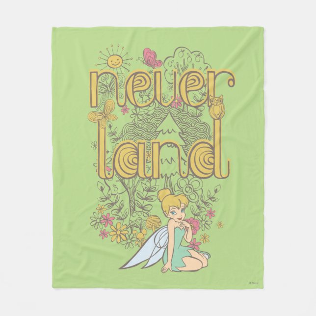 Tinker Bell in Neverland Forest Fleece Blanket (Front)