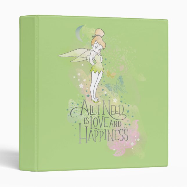Tinker Bell Love And Happiness 3 Ring Binder (Front/Spine)
