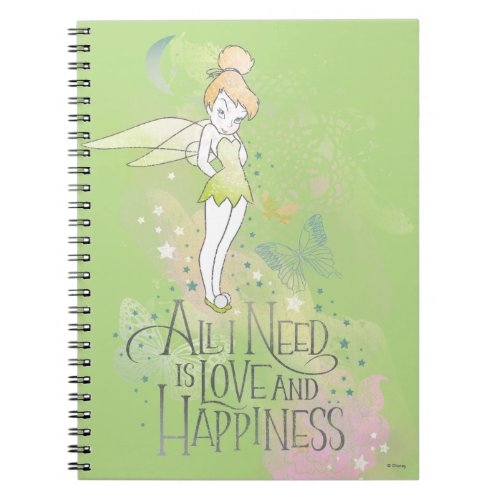 Tinker Bell Love And Happiness Notebook
