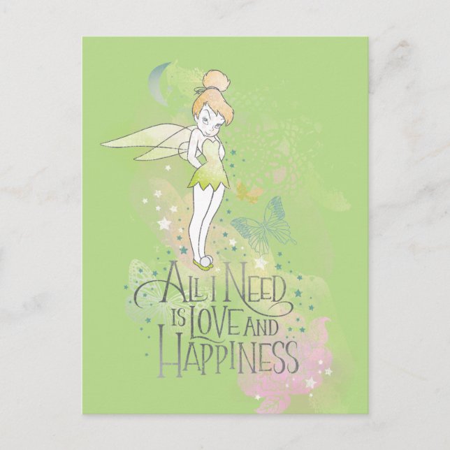 Tinker Bell Love And Happiness Postcard (Front)