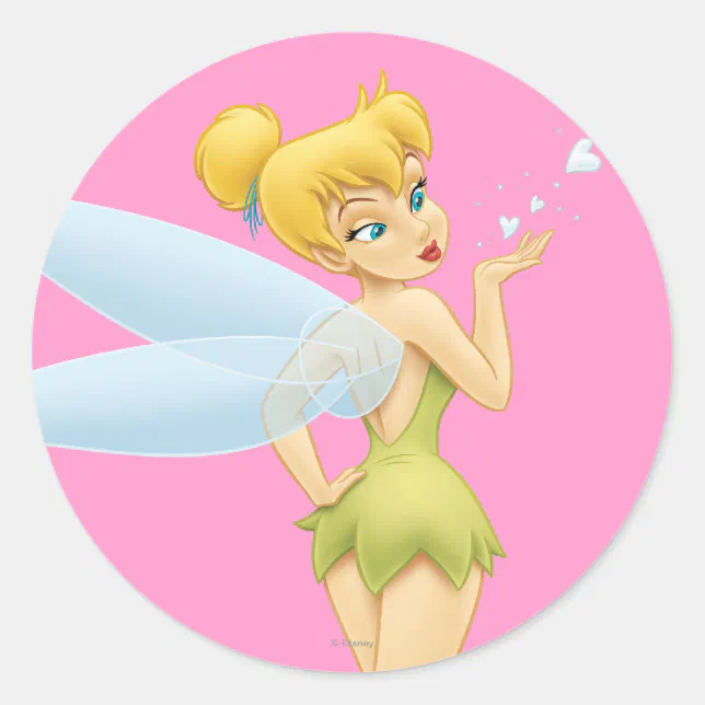 Tinker Bell Pose 1 Classic Round Sticker Zazzle 