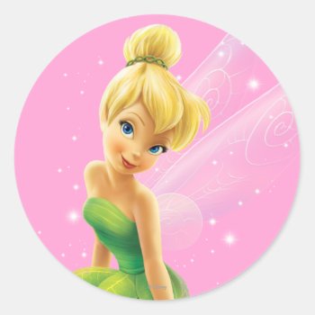 Tinker Bell  Pose 20 Classic Round Sticker by tinkerbell at Zazzle