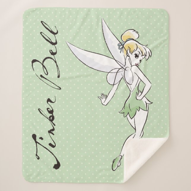 Tinker Bell | Pretty Little Pixie Sherpa Blanket (Front)