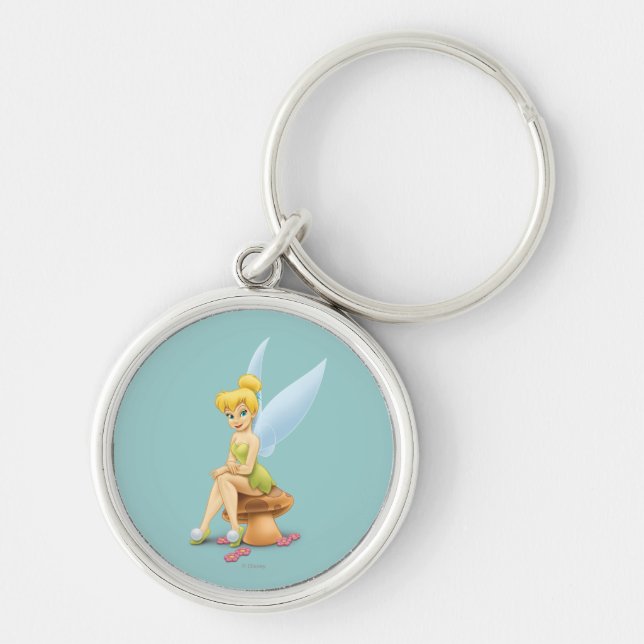 Tinker Bell Sitting on Mushroom Keychain (Front)