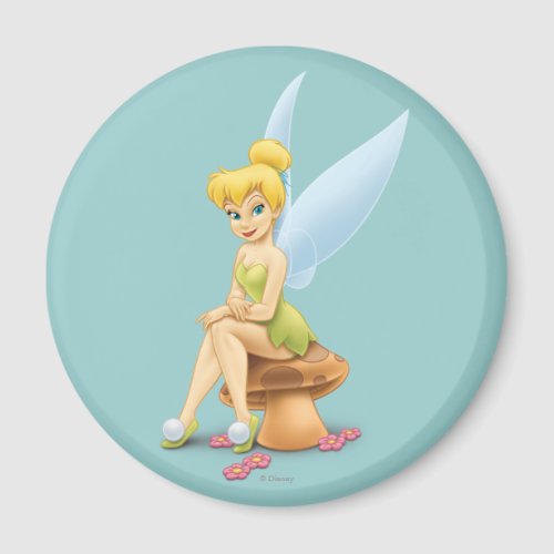 Tinker Bell Sitting on Mushroom Magnet