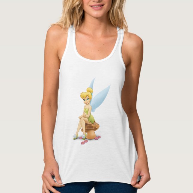 Tinker Bell Sitting on Mushroom Tank Top (Front)