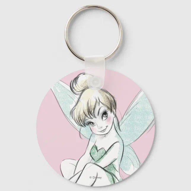 Tinker Bell Sitting Pastel Keychain Zazzle