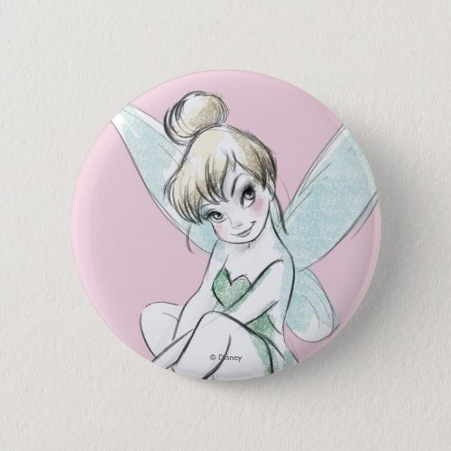 Tinker Bell  Sitting Pastel Pinback Button