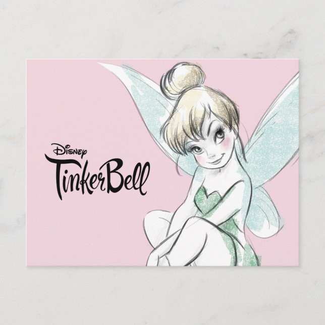 Tinker Bell | Sitting Pastel Postcard (Front)