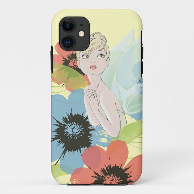 Tinker Bell Sketch With Cosmos Flowers Case-Mate iPhone Case (Back)