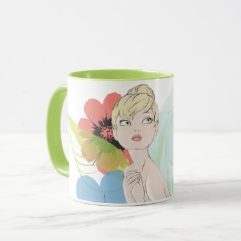 Tinker Bell Sketch With Cosmos Flowers Mug by tinkerbell at Zazzle