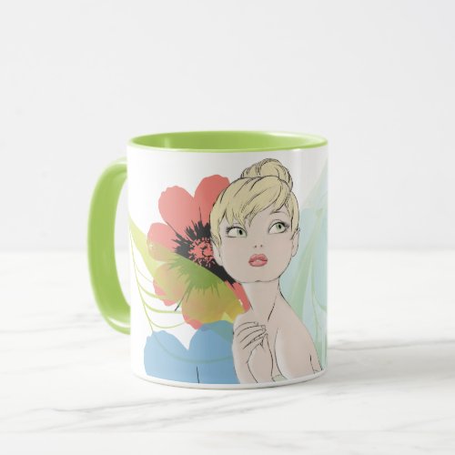 Tinker Bell Sketch With Cosmos Flowers Mug