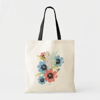 Tinker Bell Sketch With Cosmos Flowers Tote Bag by tinkerbell at Zazzle