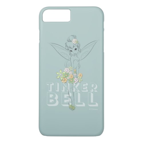 Tinker Bell Sketch With Jewel Flowers iPhone 8 Plus7 Plus Case