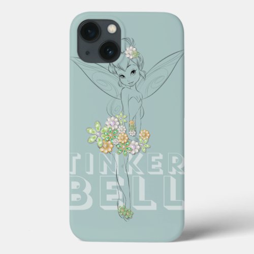 Tinker Bell Sketch With Jewel Flowers iPhone 13 Case