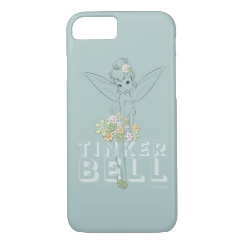 Tinker Bell Sketch With Jewel Flowers iPhone 87 Case