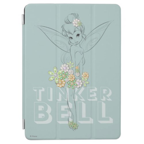 Tinker Bell Sketch With Jewel Flowers iPad Air Cover