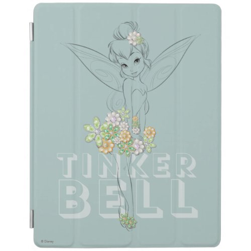 Tinker Bell Sketch With Jewel Flowers iPad Smart Cover