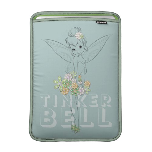 Tinker Bell Sketch With Jewel Flowers MacBook Sleeve