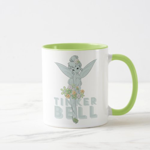Tinker Bell Sketch With Jewel Flowers Mug