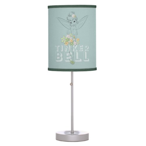 Tinker Bell Sketch With Jewel Flowers Table Lamp