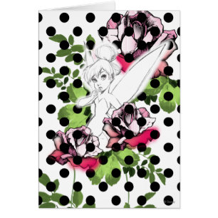 Tinker Bell Sketch With Roses and Polka Dots