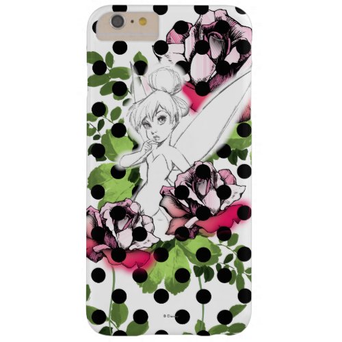 Tinker Bell Sketch With Roses and Polka Dots Barely There iPhone 6 Plus Case