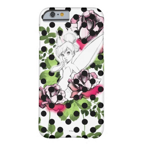 Tinker Bell Sketch With Roses and Polka Dots Barely There iPhone 6 Case