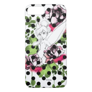 Tinker Bell Sketch With Roses and Polka Dots iPhone 8/7 Case