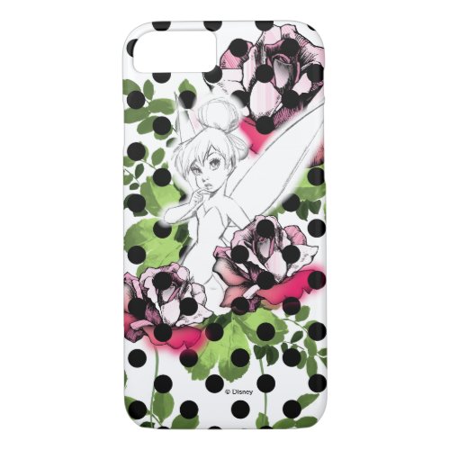 Tinker Bell Sketch With Roses and Polka Dots iPhone 87 Case